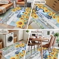thumbnail image 5 of Area Rug for Living Room, Sunflowers Trucks Non-Slip Indoor Large Carpet for Bedroom/Dining Room, Spring Farmhouse Eucalyptus Teal Wood Washable Low-Profile Rectangle Floor Runner Rugs - 4 x 6 Ft, 5 of 8