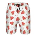 thumbnail image 3 of Fuzoiu Hand Drawn Strawberry Print Men's Beach Shorts,Men's Swim Trunks,Quick Dry Board Shorts with Pockets,Men's Bathing Suits for Surfing, Running, and Casual Wear-Large, 3 of 6