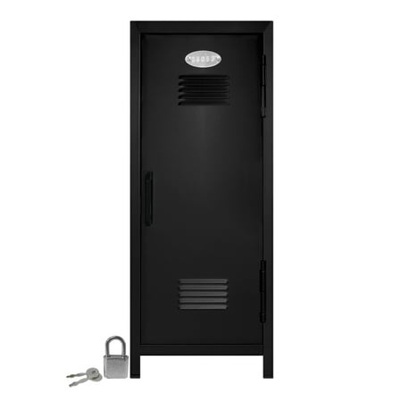 Black Locker - Mini Locker with Lock and Key Black -10.75