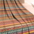 thumbnail image 3 of Orange Ethnic Stripe Pattern Blanket,Comfortable Soft Flannel Throw Blanket,All Season,Warm Lightweight Blankets for Sofa Bed Couch Living Room Chair,60"x80", 3 of 4