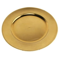 Decorative Metallic Round Plastic Charger Plate, 12-7/8-Inch, Gold