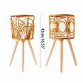 thumbnail image 5 of Handmade Braid Artificial Rattan Plastic Flower Pot with Stand Plant Storage Stand DIY Nursery Pots Home Decorations, 5 of 18