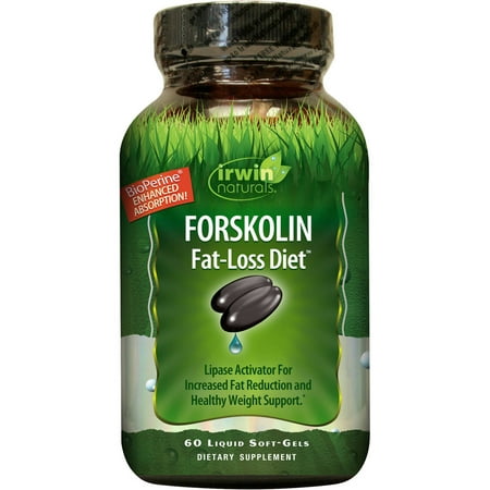 Irwin Naturals Forskolin Fat Loss Diet Weight Loss Pills, Liquid Soft Gels, 60