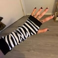 thumbnail image 5 of Guantes Largos Rayados Rayas Sin Dedos Cosplay Kawaii Grunge, 5 of 5