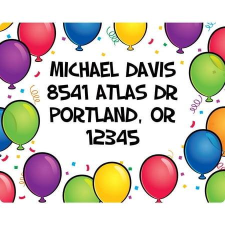 balloon fun address labels sheet of 15 party supplies walmart com