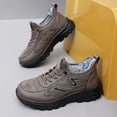 thumbnail image 4 of Pandaie Winter Boots for Men Waterproof Steel Toe Snow Work Booties Non Slip Arch Support Fleece Lined Walking Hiking Sneakers Khaki 10.5, 4 of 9