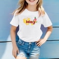 thumbnail image 2 of TZEWGL Cute Shirt For Kid Short Sleeve Crew Neck Monthly Word Prints Blouse For Toddlers size 7-8T, 2 of 4