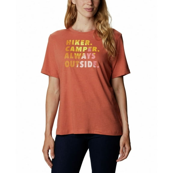 Columbia Women's Graphic-Print T-Shirt Rust Plus Size 3X
