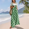 thumbnail image 2 of Women's Polka Dot Jumpsuit, Casual Wide Leg Bib Overalls with Pockets, Loose Fit Sleeveless Dot Print Summer Rompers Long Pants, 2 of 7