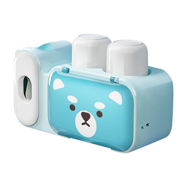 Soportes para cepillos de dientes para niños, organizador de cepillos de dientes, soporte de almacenamiento para baño azul