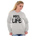 thumbnail image 4 of Just Married Newlyweds Cute Matching Women Plus Size Crewneck Sweatshirt Brisco Brands 5X, 4 of 6