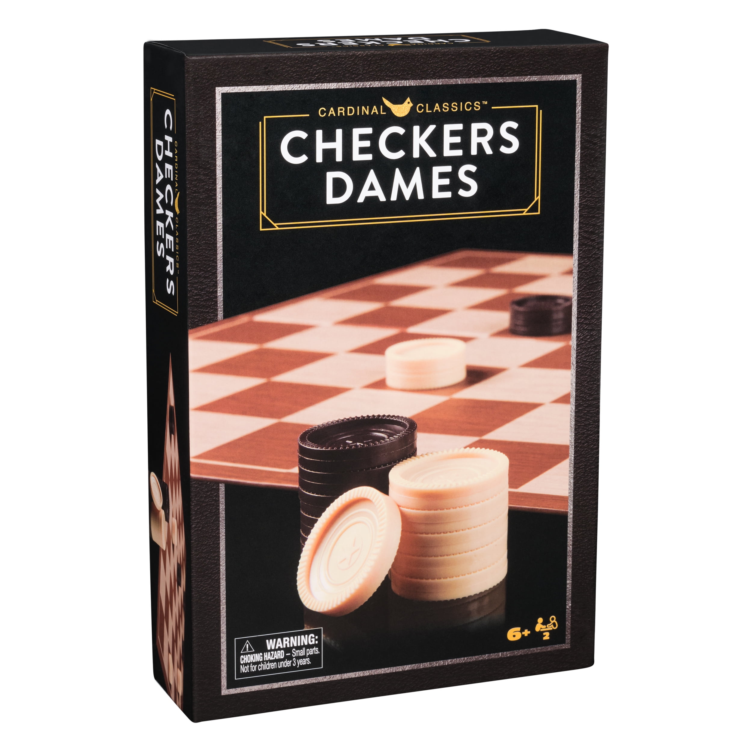 Spin Master Games, Cardinal Classics, Dames, exclusivité Walmart, plateau pliant en bois moderne pour le jeu et la décoration, pièces noires et marron, jeu classique pour les soirées jeux en famille, Spin Master Games, Cardinal Classics, Dames, exclusivité Walmart, plateau pliant en bois moderne pour le jeu et la décoration, pièces noires et marron, jeu classique pour les soirées jeux en famille, 2 joueurs, à partir de 8 ans