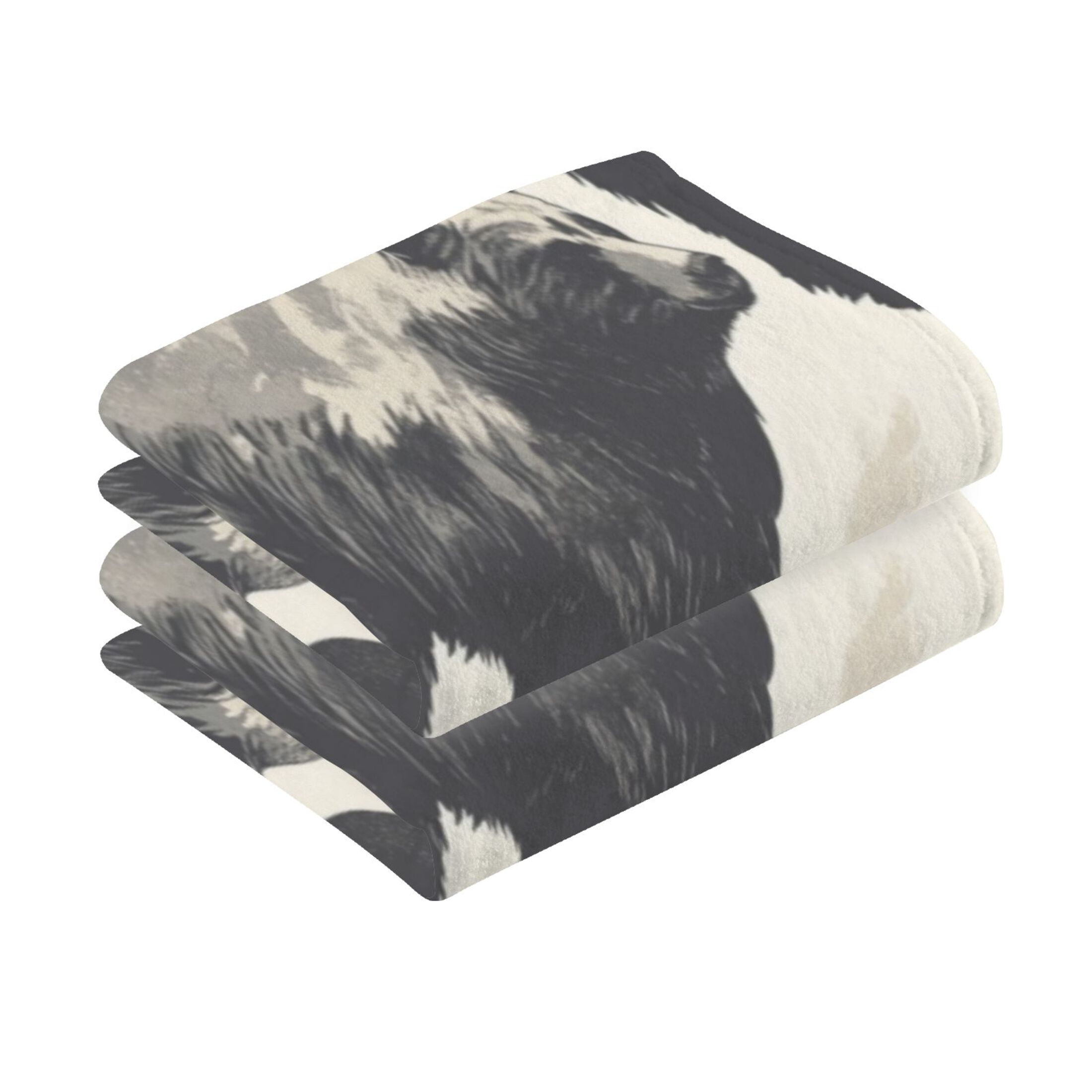 Cotton Towel Two-Piece 16x28 Inch One Sizex2 Face Towel Set Towel Set Cotton Hand Bath Towel Bathroom Beach Black Bear Seamless