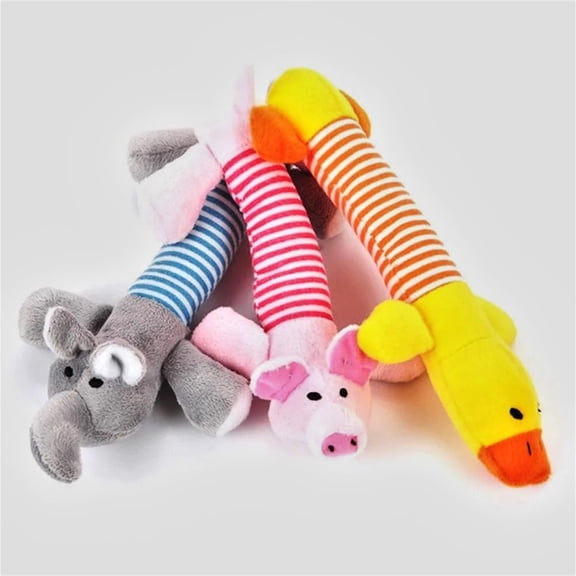 Dog Toys Chew Sound Toy for Dogs Training Soft Plush Strip Biting Squeaky Toys for Puppies And Cats #051, Grey