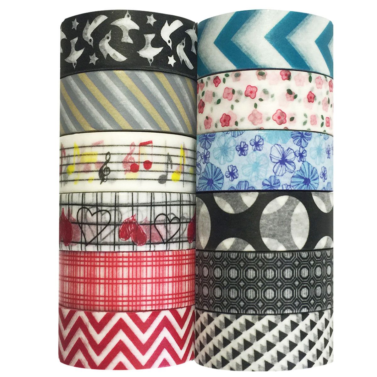 Wrapables Washi Tapes Decorative Masking Tapes, Set of 12, ADSET27