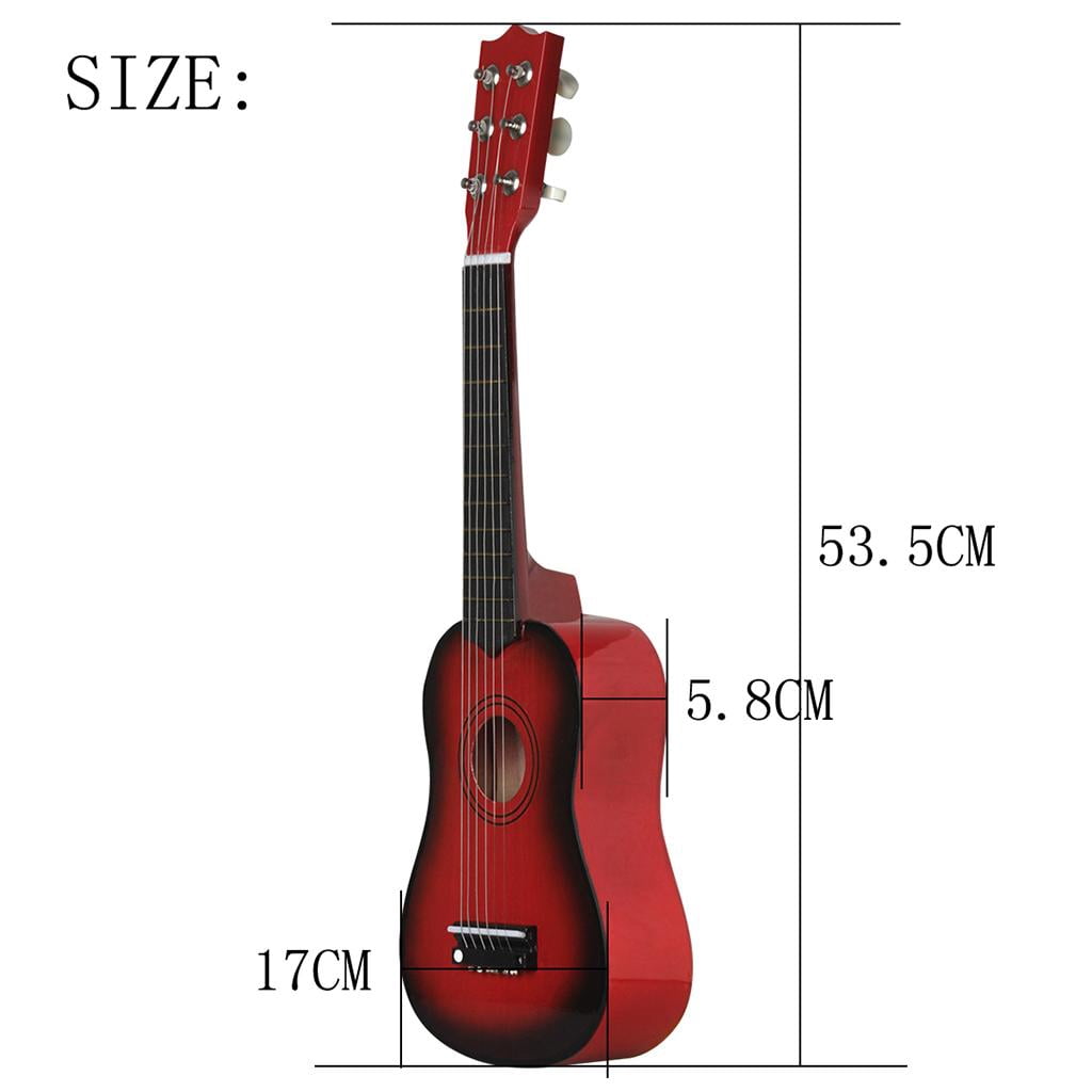 21inch 6-Strings Acoustic Folk Guitar for Beginners Novices Kids Musical - Red, as described Red02