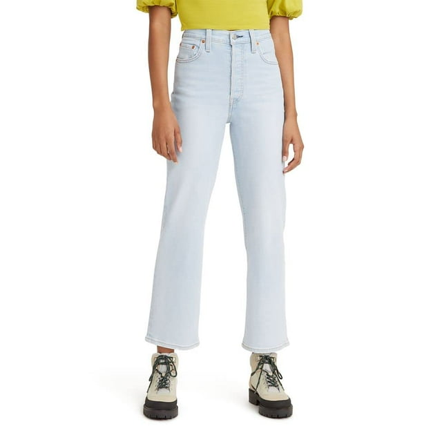 Levi's Women's Ribcage Straight Ankle Jeans, Fall Storm-Light Indigo, 26