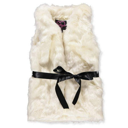 Chillipop Girls' Belted Faux Fur Vest (Best Faux Fur Vest)