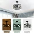 thumbnail image 2 of 20'' Caged Ceiling Fan with Lights Remote Control, Vintage Enclosed Ceiling Fan Lighting Fixture 5-Blade for Bedroom, Dining Room, 2 of 12