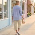 thumbnail image 4 of MLQIDK Pedal Pushers for Women Dressy Casual Lounge Pant Knee Length Elastic Waist Cropped Pants Trendy Summer Linen Capri Pants with Pockets Khaki L, 4 of 6