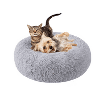 LECHONG Calming Dog Bed for Small Medium Dog, Grey, 24inch