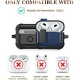 thumbnail image 7 of Airpods 3rd Generation Case with Lock & Cleaning Kit, OTOPO Rugged Shockproof Airpod 3 Protective Cover Men Women for Apple Airpod 3rd Gen Case 2021, Black/Blue, 7 of 7