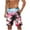 Hot Pink, variant on Summer Casual Shorts for Men Elastic Waist Drawstring Shorts Athletic Beach Floral Print Shorts with Pockets