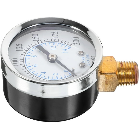 WASHWEPE White 0 to 200 Psi Air Pressure Gauge with Double Scale Bar Psi Measurement Metal Case