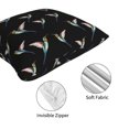thumbnail image 4 of Throw Pillow Covers, Hummingbird Print Black Soft Square Pillow Cases with Invisible Zipper for Couch Bed Sofa, Farmhouse Fall Home Decor 20"x20", 4 of 7