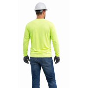 2 Pack-Hi Vis Green Long Sleeve Work Safety High Visibility T-Shirt Size:Large