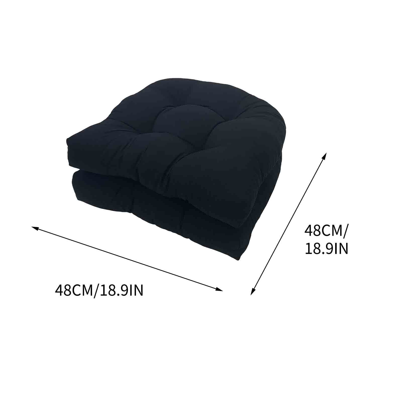 Matoen Outdoor Chair Cushions Set of 2 for Patio Furniture, Waterproof Tufted Overstuffed Patio Furniture Cushions, Memory Foam Outdoor Seat Cushion, 19" x 19"