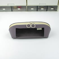 ROLKFUK Large Capacity Pencil Case with Clear Window, Waterproof Leather Textured, Purple Sch-ool Stationery Organizer for Stu-dents, 23.5cm