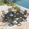 thumbnail image 5 of DIFY 60" Round Metal Patio Dining Table for 4, Outdoor Dining Table with Umbrella Hole, Black, 5 of 5