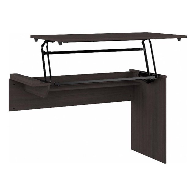 Pemberly Row Engineered Wood 3 Position Sit to Stand Desk Return in Heather Gray