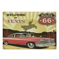 thumbnail image 1 of Vintage Cutting Board, Welcome to Texas Signboard Poster Cadillac Art Car Cowboys Town Rodeo Design, Decorative Tempered Glass Cutting and Serving Board, Large Size, Multicolor, by Ambesonne, 1 of 1
