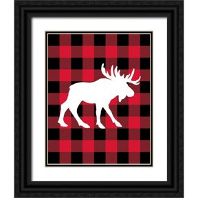 Robinson, Tamara 20x24 Black Ornate Wood Framed with Double Matting Museum Art Print Titled - Moose Lumberjack