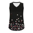 thumbnail image 5 of Shirts for Women Sleeveless V-Neck Printed Top Black S, 5 of 5