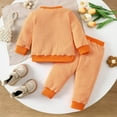 thumbnail image 4 of LIIPEE Girls Pajamas Sets Halloween Cartoon Ghost Embroidery Long Sleeve Round Neck Striped Shirt Pants Set Toddler Leisure Party Homewear Pjs Outfits,Orange,6-12 Months, 4 of 9