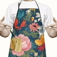 thumbnail image 2 of Pioneer Flower Floral Print Pattern Apron-Garden Aprons for Women with Pockets-Cotton Linen Waterproof Kitchen Cooking Gardening Aprons Adjustable for Kitchen,Cooking,BBQ and Salon 33x27 Inch, 2 of 6