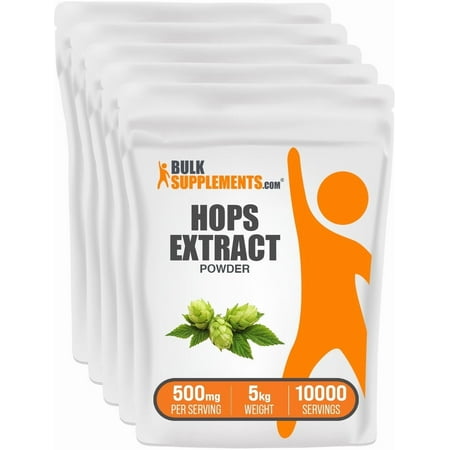 BulkSupplements Hops Extract Powder - 500mg per Serving - 5 Kilograms (11 lbs) - 10000 Servings