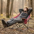 thumbnail image 4 of Sunnyfeel 2 Pack Oversized Folding Rocking Camping Chairs, High Back Outdoor Rocker Recliners, Portable Lawn Patio Rocking Chairs with Side Pocket, Supports Up to 500 LBS, 4 of 9