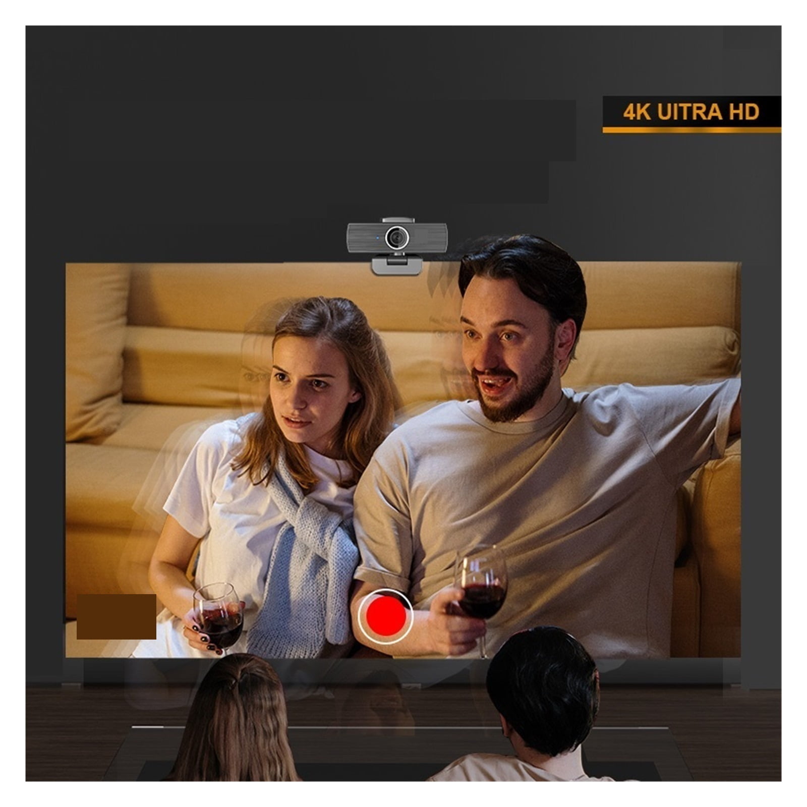 Webcam 4k USB Webcam Web Camera With Microphone Web Cam For PC Computer Laptop Stream Video Mini Camera With Webcam Cover ,HD Video