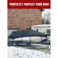 thumbnail image 2 of Heavy Duty 600D Marine Grade Polyester Waterproof Boat Cover, All Weather Protection Bass Runabout Boat Cover Fit for V-Hull, TRI-Hull, Pro-Style, Fishing Boat, 2 of 15