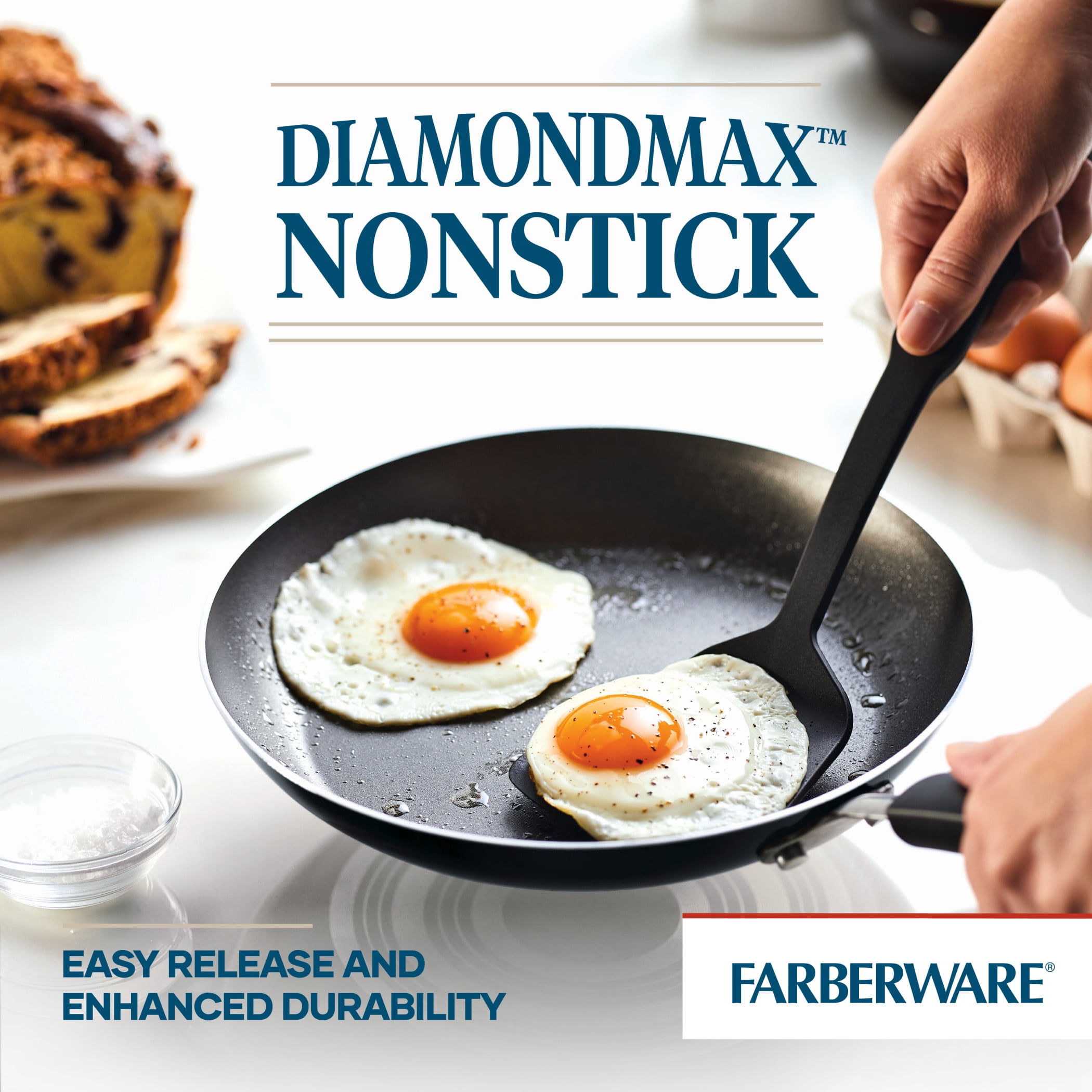 Farberware 3-Piece Set Easy Clean Aluminum Nonstick Frying Pans/Fry Pans/ Skillet, Aqua 