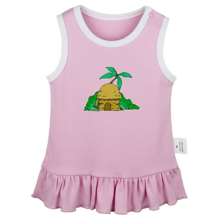 

Nature Jungle Pattern Dresses For Baby Newborn Babies Skirts Infant Princess Dress 0-24M Kids Graphic Clothes (Pink Sleeveless Dresses 0-6 Months)