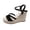 Black, variant on ShiShine Women's Criss Cross Strap Espadrille Wedge Sandals Adjustable Buckle Open Toe Party Shoes