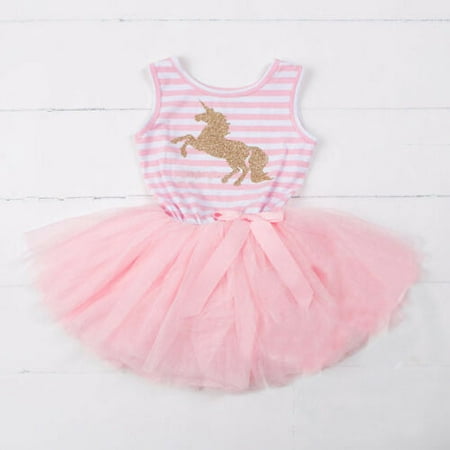 Toddler Baby Girls Unicorn Dress Princess Party Birthday Mesh Tutu