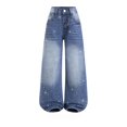 thumbnail image 2 of GiLiling Teen Girls Y2k Baggy Jeans Wide Leg High Waist Elastic Waist Vintage Aesthetic Cargo Denim Pants (Blue-D, 9-10 Years), 2 of 8