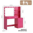 thumbnail image 5 of Vastcury Minimalist Vanity Desk with Mirror and Lights, Bedroom 3 Level Makeup Dresser, Dressing Table with Large Vertical Organizer & 2 Drawer, Rose Pink, 5 of 7