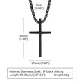 thumbnail image 2 of PAURO Cross Necklaces for Men, Stainless Steel Plain Crucifix Pendant Choker with Chain, Black, 2 of 5
